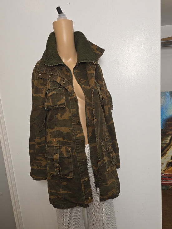 Jackets & Blazers - Vintage Camo Military Jacket Heavy Denim - L
